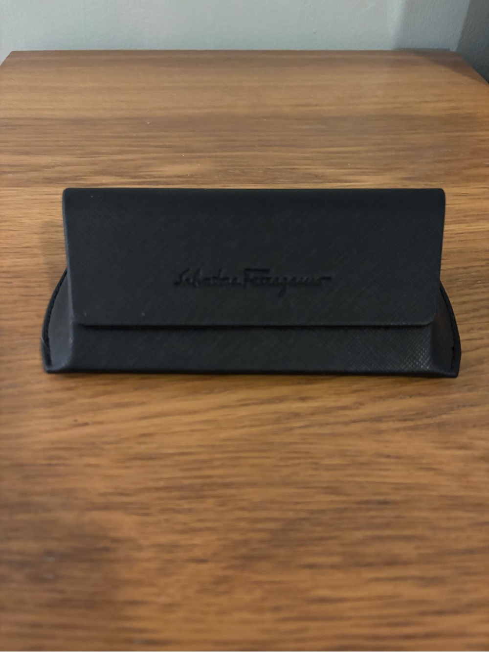 Salvatore Ferragamo hard-shell sunglasses case textured exterior embossed logo